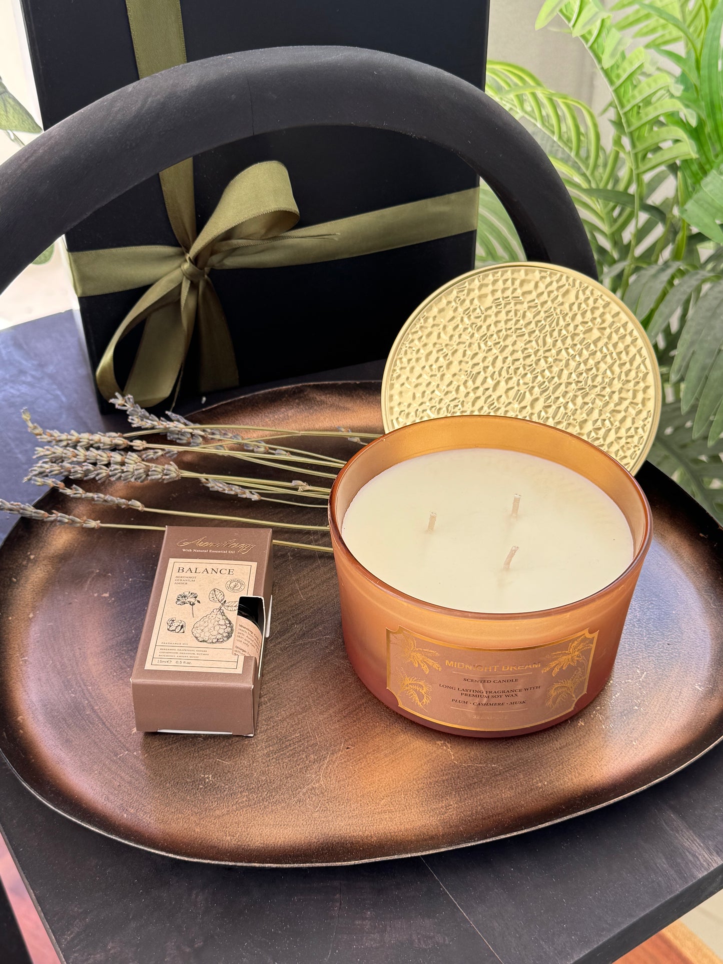 Golden Duo – Candle & Oil Gift Set