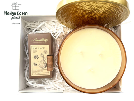 Golden Duo – Candle &amp; Oil Gift Set